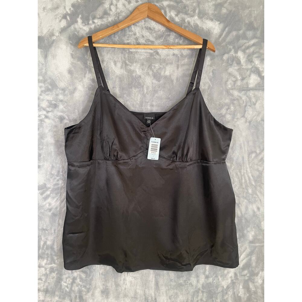 NWT Torrid Black Satin Babydoll Cami Tank Top 3 Plus Y2K Curvy Neutral 3X 20 22